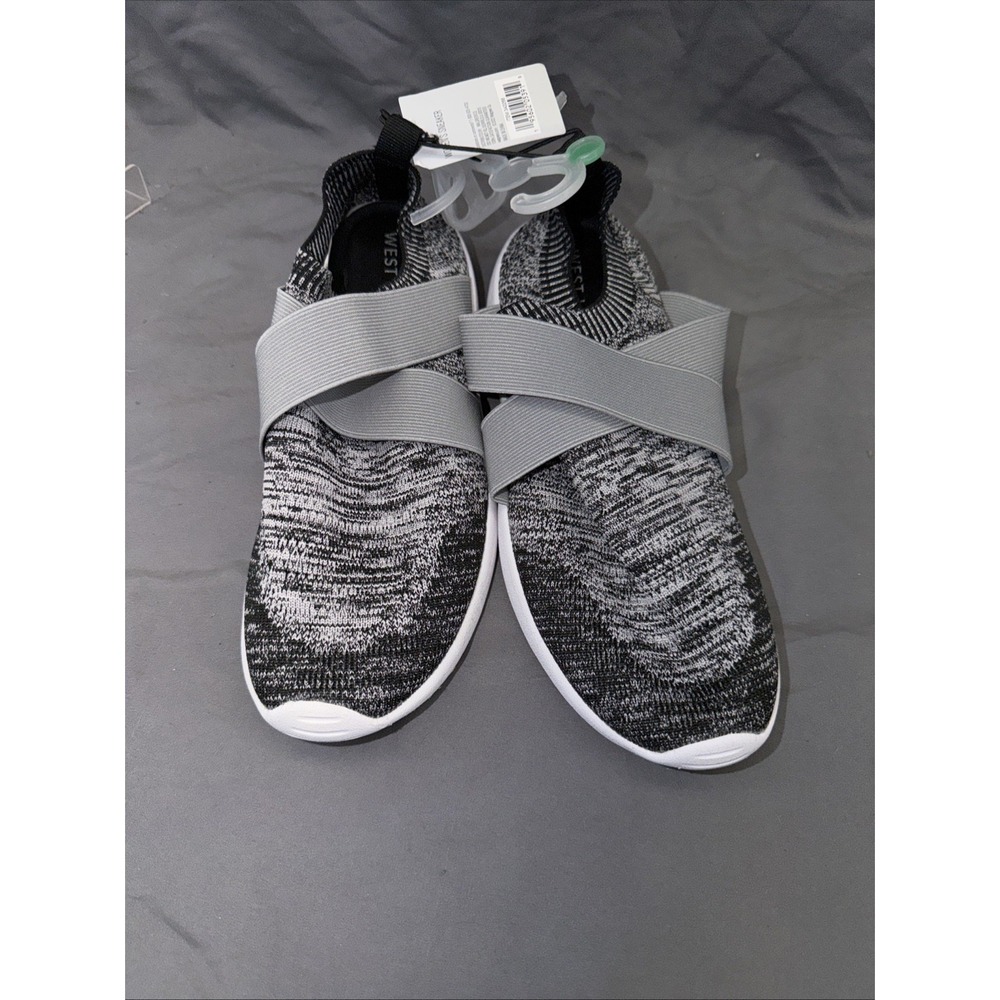 West Loop Tennis Shoes Streatchy No Tie Gray Sneakers Sz Small 5/6